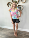 No Goodbyes Floral Double Flutter Sleeve Top in Fuchsia