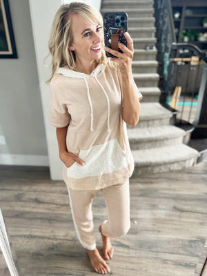 Relax Mode Brushed Terry Hoodie in Oatmeal