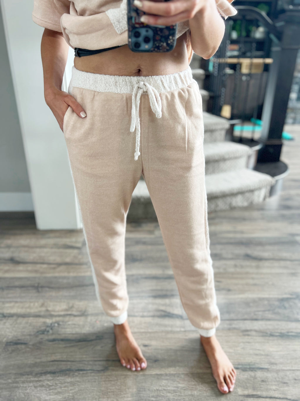 Relax Mode Brushed Joggers in Oatmeal