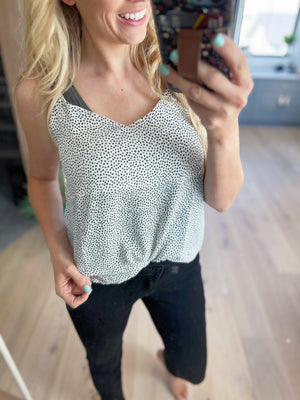 Hold On to Hope V-Neck Speckled Cami in White
