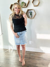 Made You Look Sleeveless Knit Top with Lace
