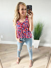 Viral Floral Print Tank in Purple and Ivory