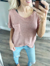 Middle Child Sweater Knit Short Sleeve Top (Multiple Colors)