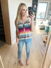 We Go Well Together Fuchsia Multi Color Striped Tank