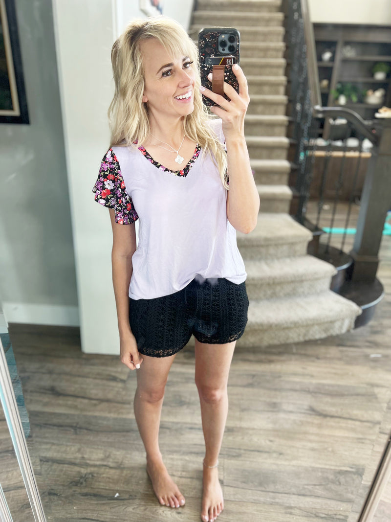 So Into You Lavender Floral Top
