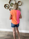 No Excuses Floral Color Block Top in Neon Fuchsia