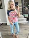 American Pride Flag Top with Front Cut Out