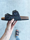 Another Thing Sandals in Black Sparkle