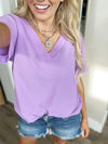 Disappearing Act V-Neck Short Sleeve Blouse (Multiple Colors)