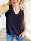 A Classic Sleeveless Knit Top in Black