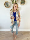 Break Free Oversized Print Cardigan in Yellow