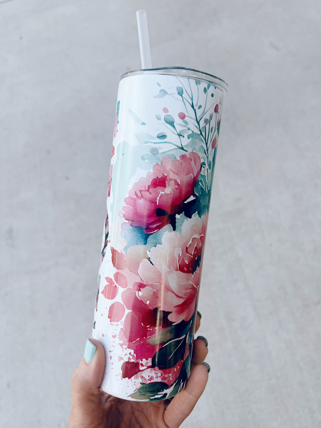 Custom MOM 20oz Skinny Tumbler w/names