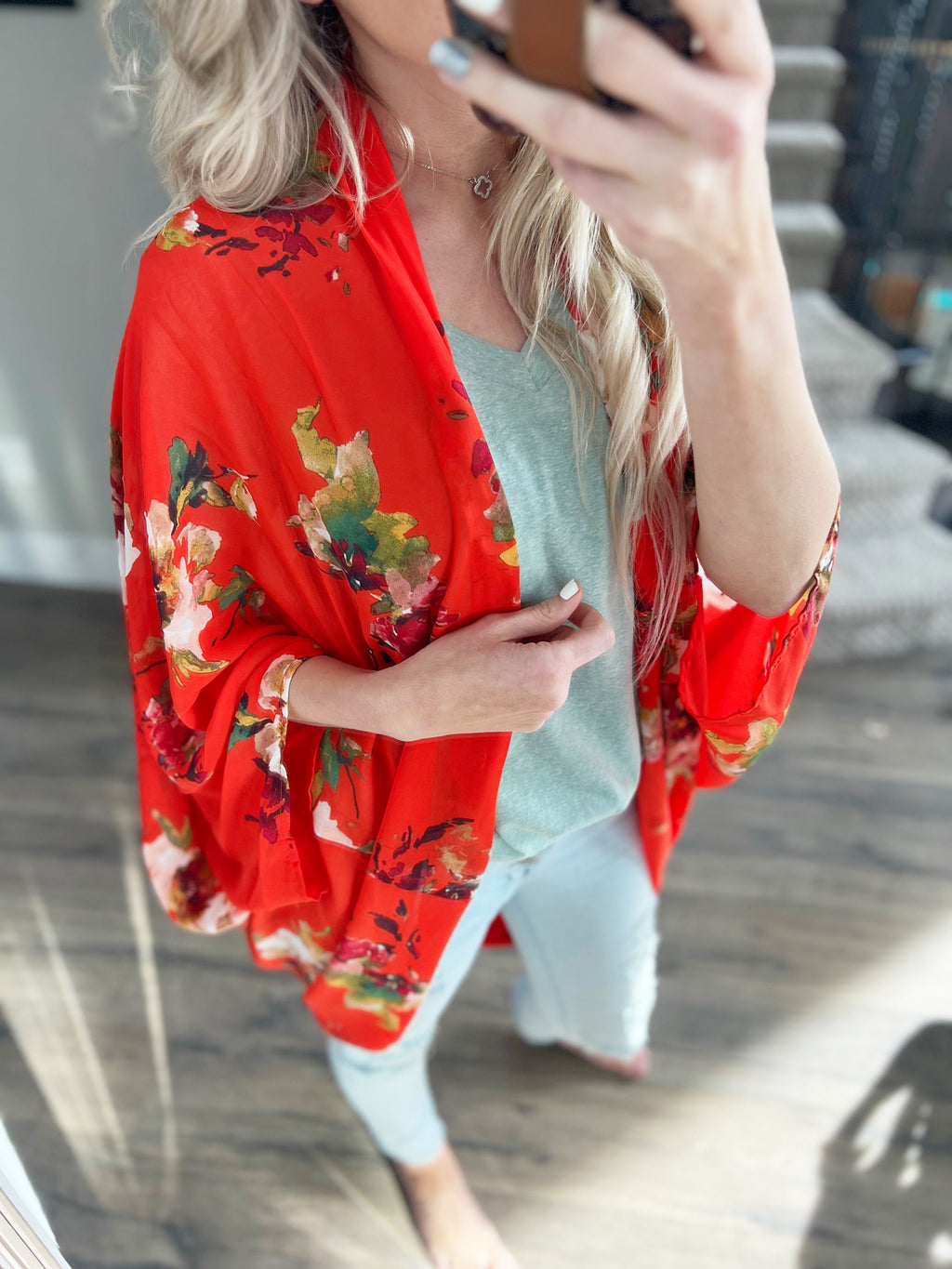 Born to Be Bold Floral Cardigan in Coral