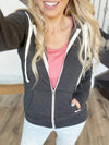 Go Crazy Full Zip Hoodie in Charcoal