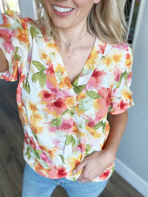Everything's Fine Floral Puff Sleeve Top