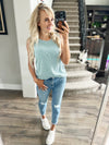 New Woman Tank in Dusty Blue
