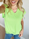 Take The Risk Hooded Muscle Tank Top in Jade Lime
