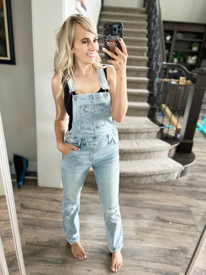 Judy Blue Distressed Straight Leg Overalls