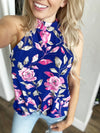 Icon Halter Tank in Royal Blue