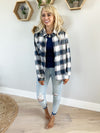 It's a Date Plaid Top in Navy