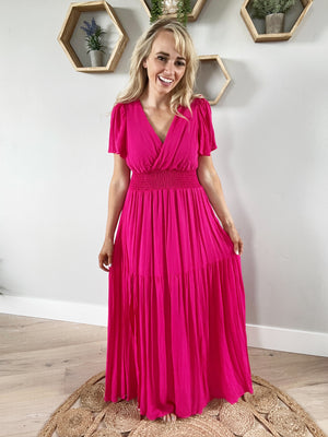 Forever Young Dress in Fuchsia