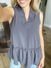 Summer Camp Solid Tank with Ruffles (Multiple Colors)