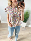 Open Your Eyes Floral Top in Toffee
