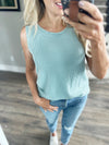 New Woman Tank in Dusty Blue
