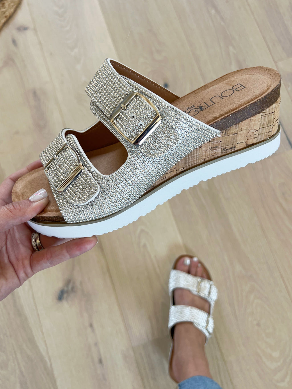 Corky's Bounce Back Sandals In Silver Crystal