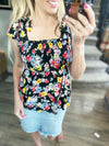 Decision Made Floral Smocking Tank in Black