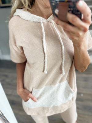 Relax Mode Brushed Terry Hoodie in Oatmeal