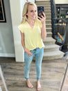 Back Home Lace V-Neck Blouse in Light Yellow