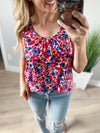 Viral Floral Print Tank in Purple and Ivory