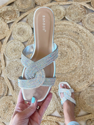 Compared To You Sandals in Silver Sparkle (SALE)