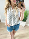 Suddenly Chic Black Tile Print Sleeveless Top