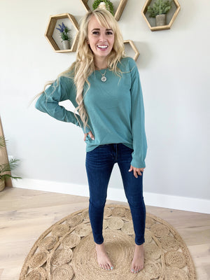 Stay Over Sweater in Light Jade
