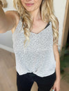 Hold On to Hope V-Neck Speckled Cami in White