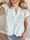Yearning For You Lace Detailed Top in Mint