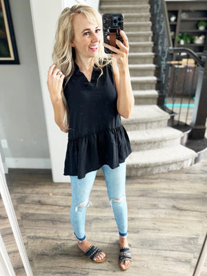 Summer Camp Solid Tank with Ruffles (Multiple Colors)