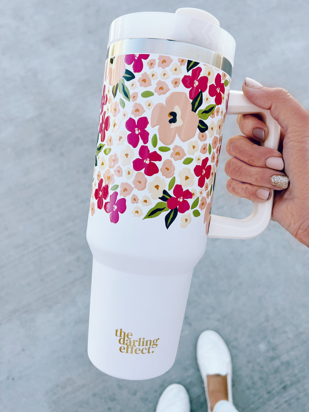 MUST HAVE Floral Tumbler in White