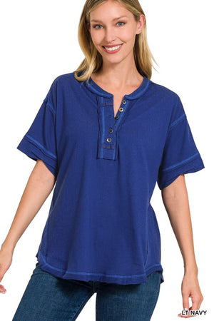 The Beginning Buttoned Short Sleeve Top (Multiple Colors)