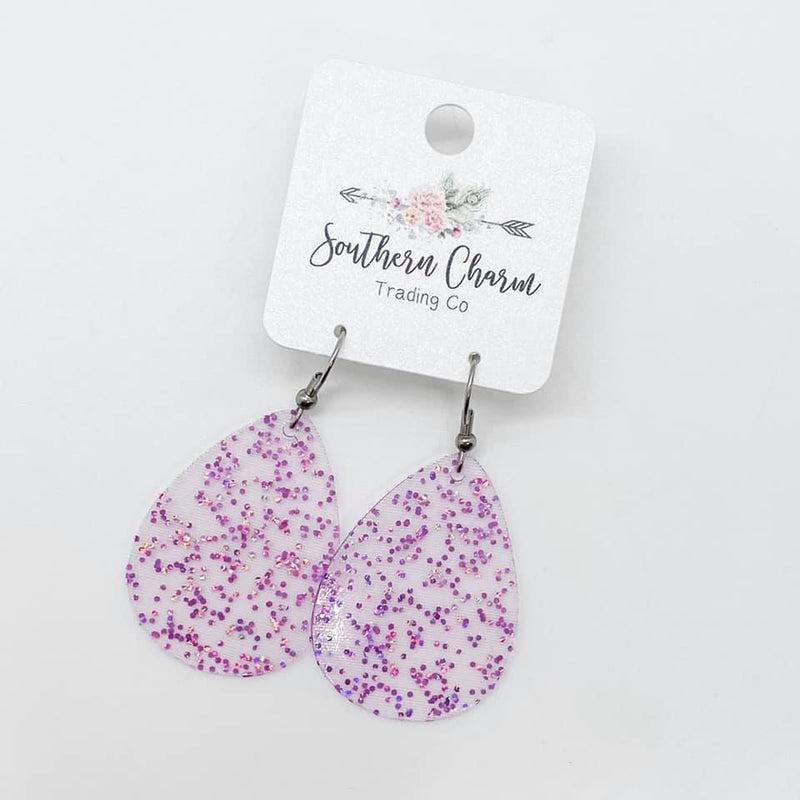 Glitter Purple Jellies Bitty Earrings