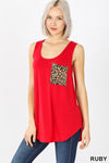 Decide Animal Print Pocket Tank (Multiple Colors) (SALE)