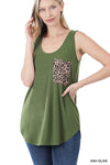 Decide Animal Print Pocket Tank (Multiple Colors) (SALE)