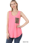 Decide Animal Print Pocket Tank (Multiple Colors) (SALE)