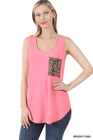 Decide Animal Print Pocket Tank (Multiple Colors) (SALE)