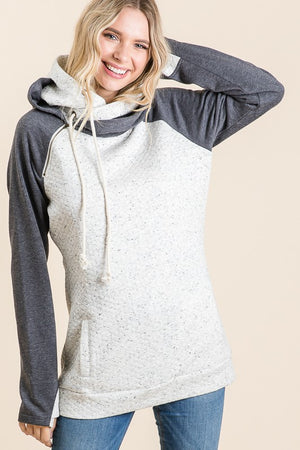 In the City Double Hoodie in Light Gray