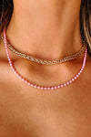 Baby I Just Want You Back Layered Pink & Gold Necklace