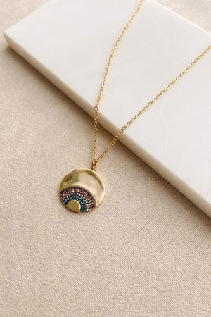 Since You Went Away Rainbow Dainty Necklace in Gold