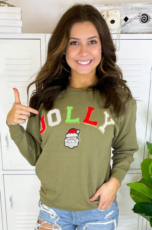Jolly Santa Ideal Chenille Sweatshirt